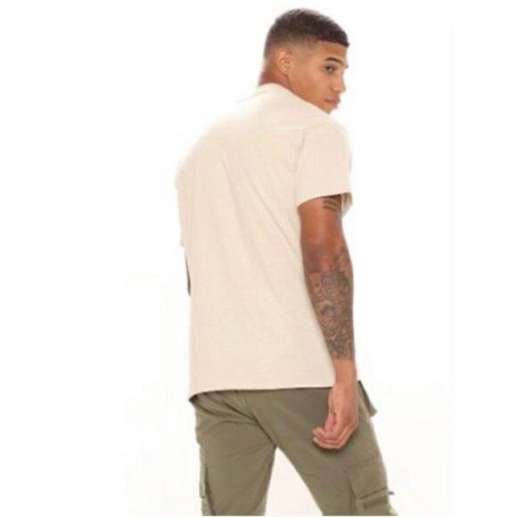 Nwt - Fashion Nova, Men’s Dangerous Emotions Short Sleeve Tee - Beige. Size: M. - Picture 10 of 10